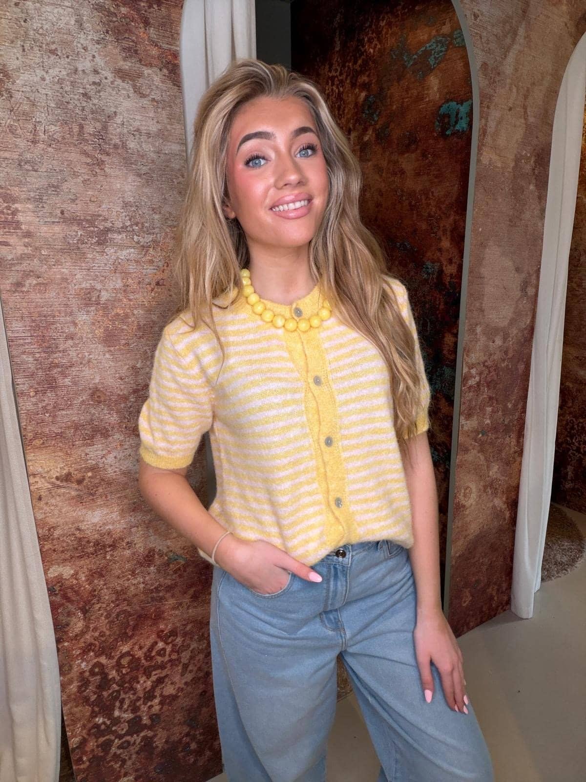 Knitted stripe cardy