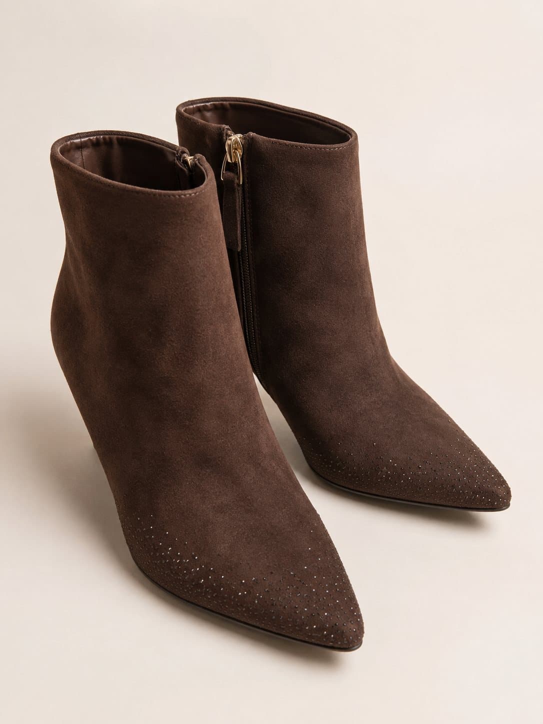 Booties suede strass