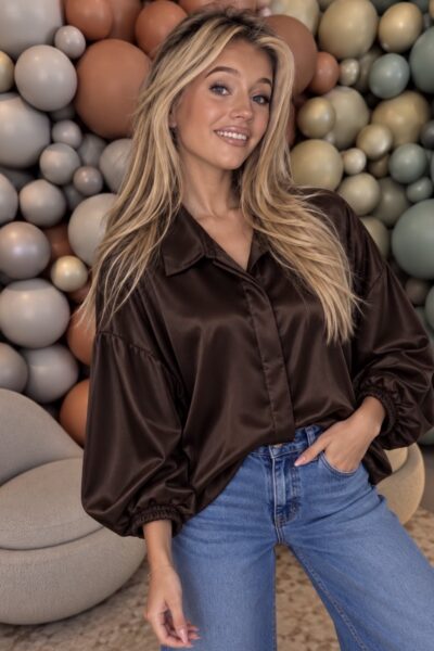 Satin wide blouse